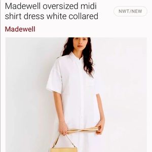 Madewell oversized midi dress shirt collared new with tags